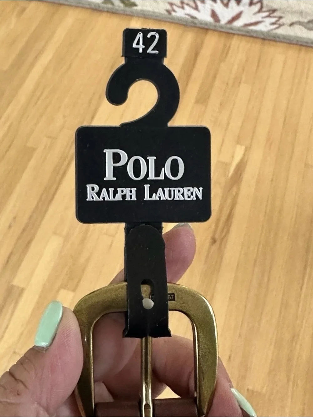 Ralph Lauren Black Braided Leather Men’s Belt with Matte Buckle